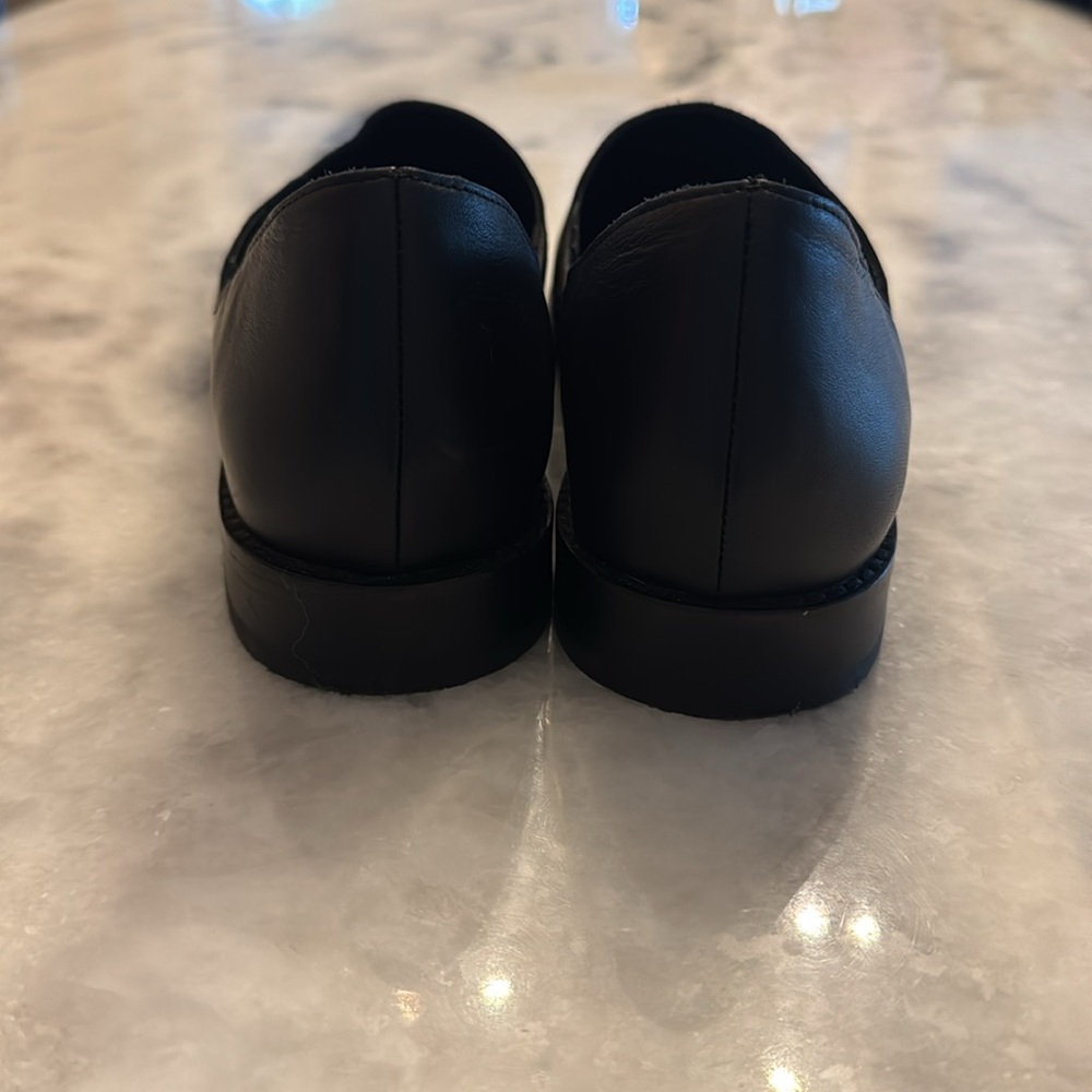 Elieen Fisher Allen Smooth Leather Loafers Slip On Shoes Black 7.5 - Picture 7 of 10
